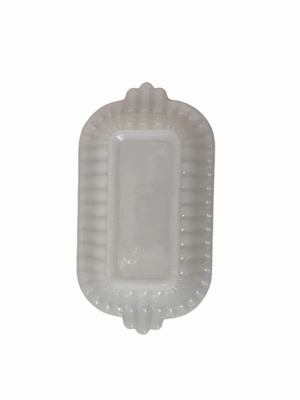 Vintage White Milk Glass Butter Dish | Embossed Cottage Farmhouse Style